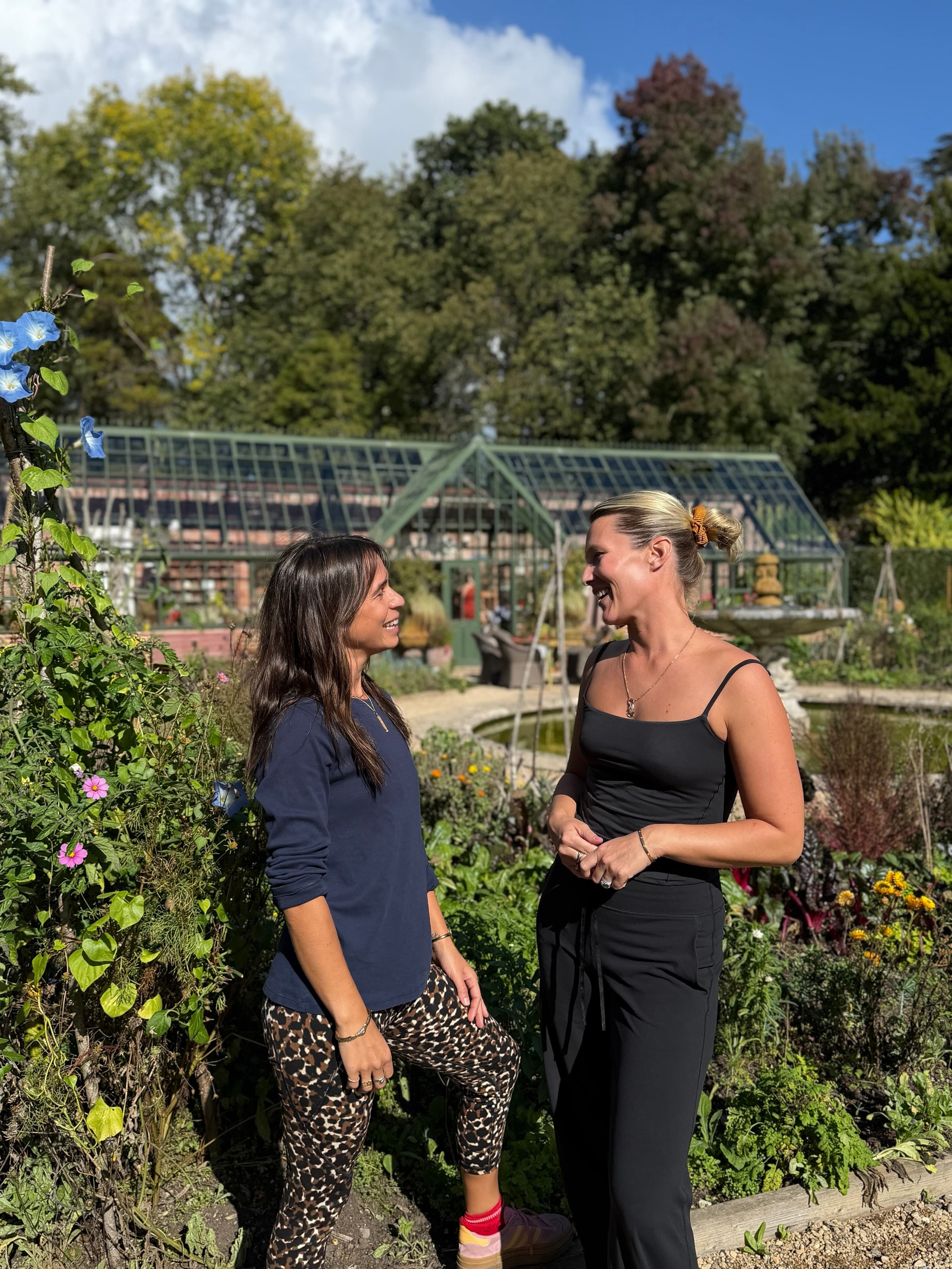 Hannah and Katie in the walled garden at Parnham Park